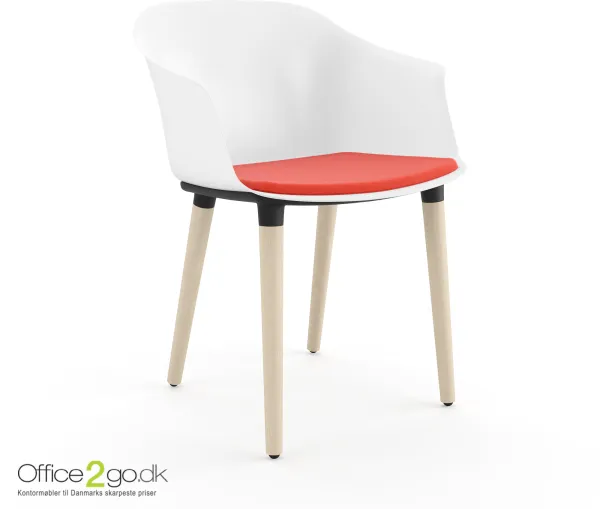 Silla Polytone C - Patas de fresno - Asiento tapizado